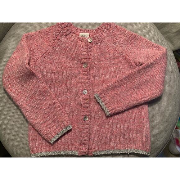 Egg by Susan Lazar PINK Sparkly Cardigan Pearlized Buttons ~ Sz 4 ~ So Sweet! - Picture 1 of 8